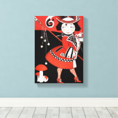 Mädchen in Rot Leinwanddruck (Insitu (Holzboden))