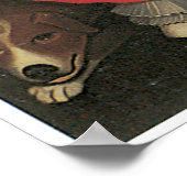 Mädchen in Rot mit ihrem Katzen und Hund c. 1834-3 Poster (Ecke)