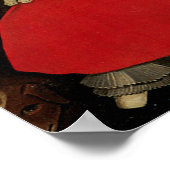 Mädchen in Rot mit ihrem Katzen und Hund Poster (Ecke)