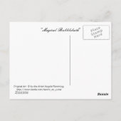 Mädchen in Schaumbad mit Kerzen und Rosen Postkarte (Rückseite)