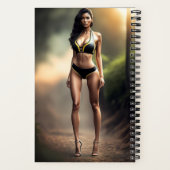 Mädchen in schwarzem Bikini-Notebook Notizblock (Rückseite)