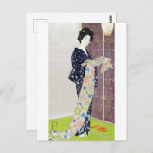 Mädchen in Sommerkostüme, Goyō Hashiguchi Postkarte (Vorne/Hinten)