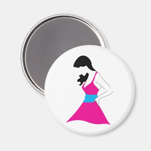 Mädchen in Sonn Magnet (Vorderseite/Rückseite)