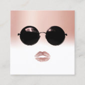 Mädchen in Sonnenbrille Haar Makeup Artist Schönhe Quadratische Visitenkarte (Vorderseite)