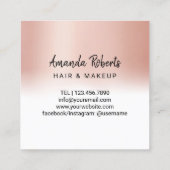 Mädchen in Sonnenbrille Haar Makeup Artist Schönhe Quadratische Visitenkarte (Rückseite)