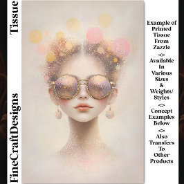 Mädchen in Sonnenbrille mit Glitzer DN2D Decoupage Seidenpapier