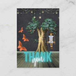 Mädchen in Swing danke für Ihre Einkaufskarte Visitenkarte