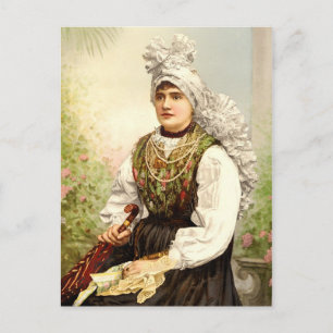 Mädchen in traditioneller Tracht aus Krain, Österr Postkarte