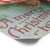 Mädchen in Weihnachtsmannmütze in Bell Poster (Ecke)