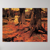 Mädchen in Weiß im Wald Poster (Vorne)