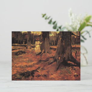 Mädchen in Weiß im Wald von Vincent van Gogh Einladung