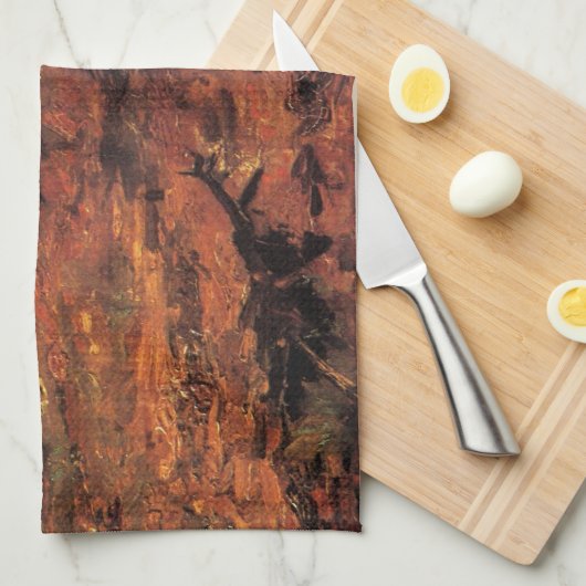 Mädchen in Weiß im Wald von Vincent van Gogh Geschirrtuch (Viertel Falte)