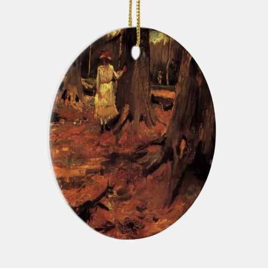 Mädchen in Weiß im Wald von Vincent van Gogh Keramikornament (Rechts)