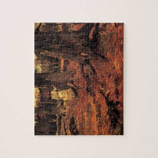 Mädchen in Weiß im Wald von Vincent van Gogh Puzzle (Vertikal)