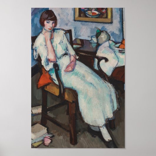 Mädchen in Weiß | Samuel John Peploe Poster (Vorne)