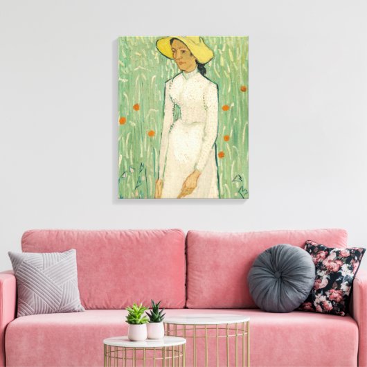 Mädchen in Weiß Van Gogh Leinwanddruck (Insitu (Wohnzimmer))