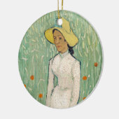 Mädchen in Weiß | Vincent van Gogh Keramik Ornament (Links)