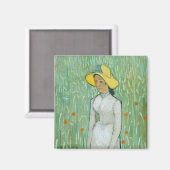 Mädchen in Weiß von Vincent van Gogh Magnet (Vorderseite/Rückseite)
