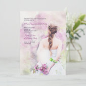 Mädchen in weißem Kleid vor der Prom-Party Einladu Einladung (Stehend Vorderseite)