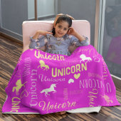 Mädchen individuell anpassbare magische Einhorn Ro Fleecedecke