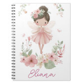 Mädchen Individueller Name Feen Blumen Notizbuch Notizblock (Vorderseite)