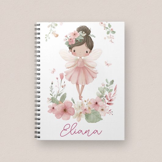 Mädchen Individueller Name Feen Blumen Notizbuch Notizblock