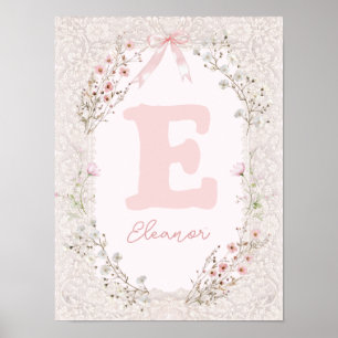 Mädchen Initialen Kinderzimmer Poster