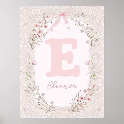 Mädchen Initialen Kinderzimmer Poster (Vorne)