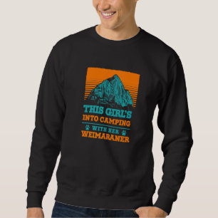 Mädchen ins Camping mit ihrem Weimaraner Hund Mama Sweatshirt