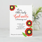 Mädchen JEDES ALTER Ladybug BIRTHDAY PARTY picknic Einladung (Stehend Vorderseite)