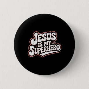 Mädchen Jesus ist mein Superheld Christlicher Klei Button