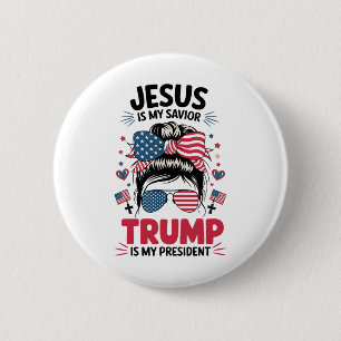 Mädchen Jesus Mein Erlöser Trump Präsident Christl Button