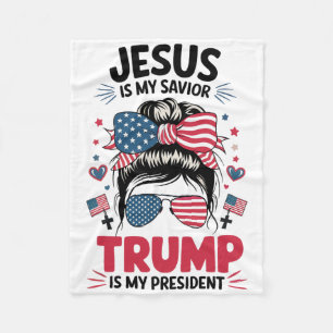 Mädchen Jesus Mein Erlöser Trump Präsident Christl Fleecedecke