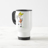 Mädchen-jonglierende Fußball-Ball-Tasse Reisebecher (Vorderseite Links)
