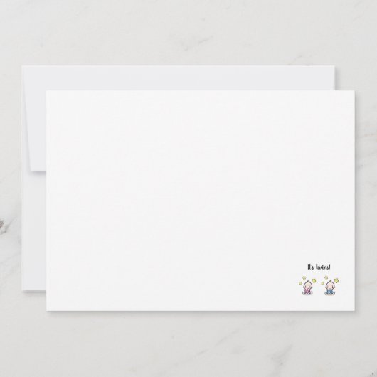 Mädchen / Junge Maßgeschneiderte Zwillingsbabys Gl Karte (Rückseite)