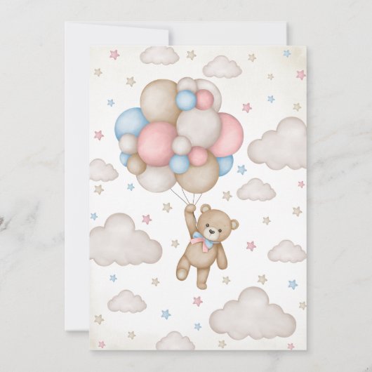 Mädchen Junge wir können frühes Abwarten Baby-Dusc Einladung (Rückseite)