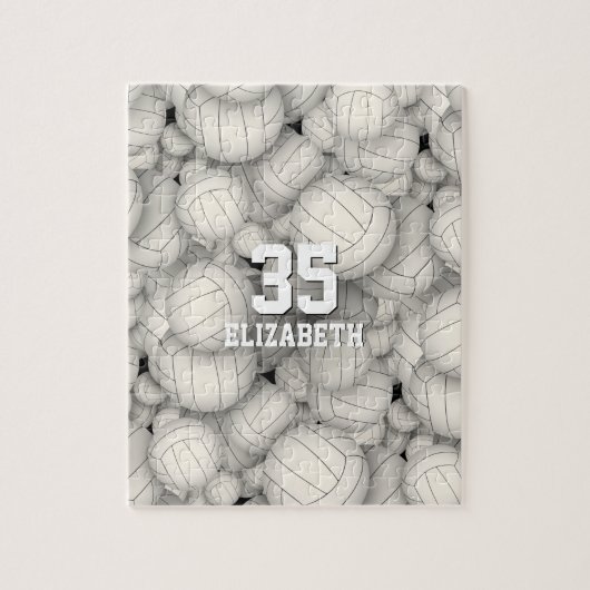 Mädchen Jungen ein Haufen Volleyballs Puzzle (Vertikal)