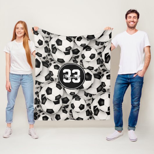 Mädchen Jungen endlose Fußball-Muster Fleecedecke (Beispiel)