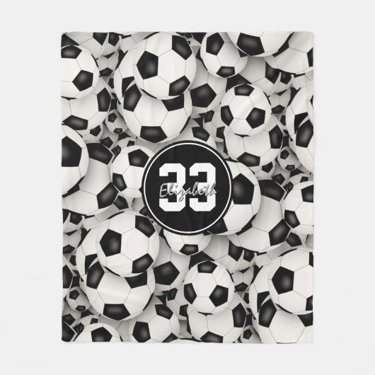 Mädchen Jungen endlose Fußball-Muster Fleecedecke (Vorderseite)