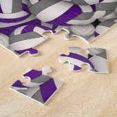 Mädchen Jungen lila Graue Mannschaft Farben Volley Puzzle (Seite)