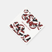 Mädchen Jungen Maroon schwarze Volleyballs Geburts Serviette (Ecke)