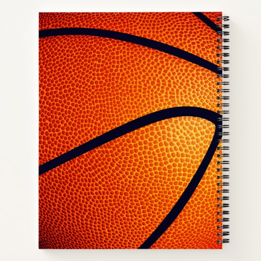 Mädchen Jungen mit Monogramm Basketball Notizblock (Rückseite)