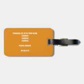 Mädchen Jungen orange-graues Volleyballteam Gepäckanhänger (Rückseite horizontal)