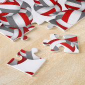 Mädchen Jungen Rot Graue Mannschaft Farben Volleyb Puzzle (Seite)