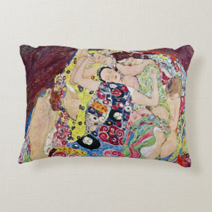 Mädchen (Jungfrau), Gustav Klimt, Vintage Kunst Dekokissen