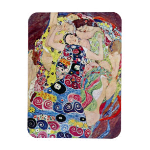 Mädchen (Jungfrau), Gustav Klimt, Vintage Kunst Magnet