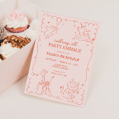 Mädchen Jungle Zoo Safari Tiere Geburtstag Einladung