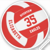 Mädchen Jungs einfache rote weiße Mannschaft Farbe Aufkleber (Vorderseite)