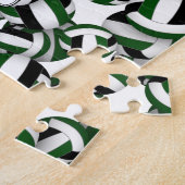 Mädchen Jungs grüne schwarze Volleyballmannschaft  Puzzle (Seite)