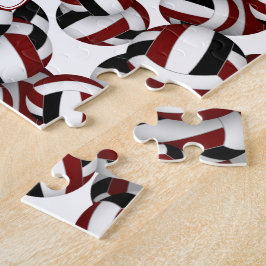 Mädchen Jungs marodieren schwarze Volleyballmannsc Puzzle